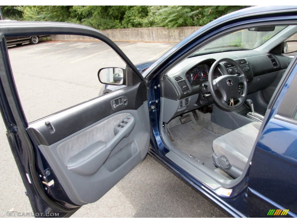 2004 Civic LX Sedan - Eternal Blue Pearl / Gray photo #12
