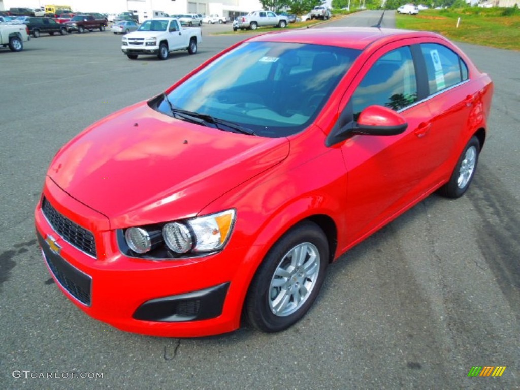 2012 Sonic LT Sedan - Victory Red / Jet Black/Dark Titanium photo #1