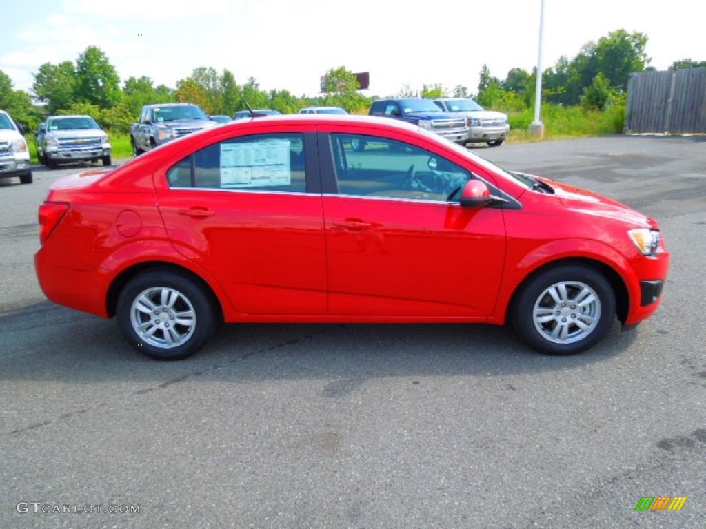 2012 Sonic LT Sedan - Victory Red / Jet Black/Dark Titanium photo #3