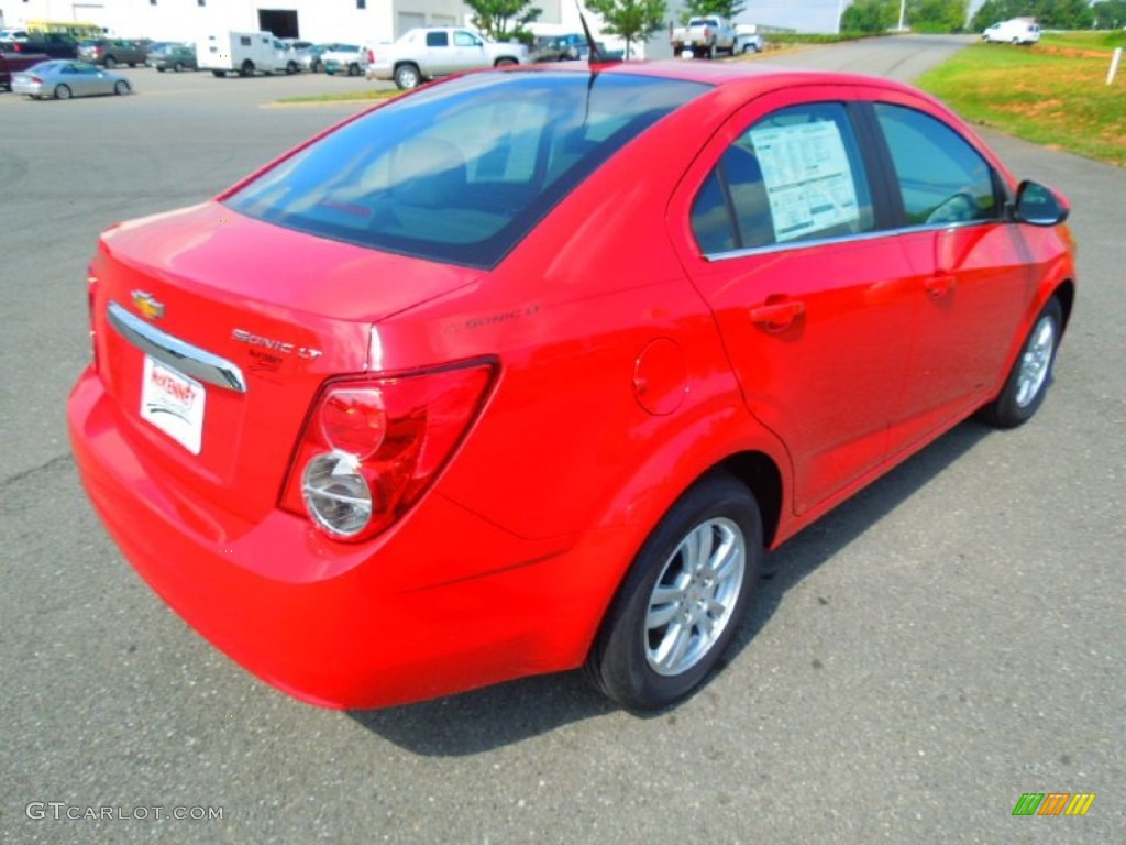 2012 Sonic LT Sedan - Victory Red / Jet Black/Dark Titanium photo #6