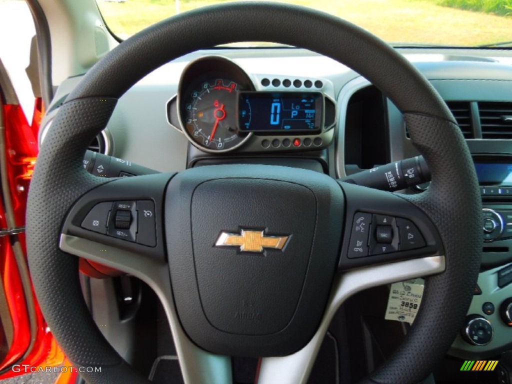 2012 Sonic LT Sedan - Victory Red / Jet Black/Dark Titanium photo #13