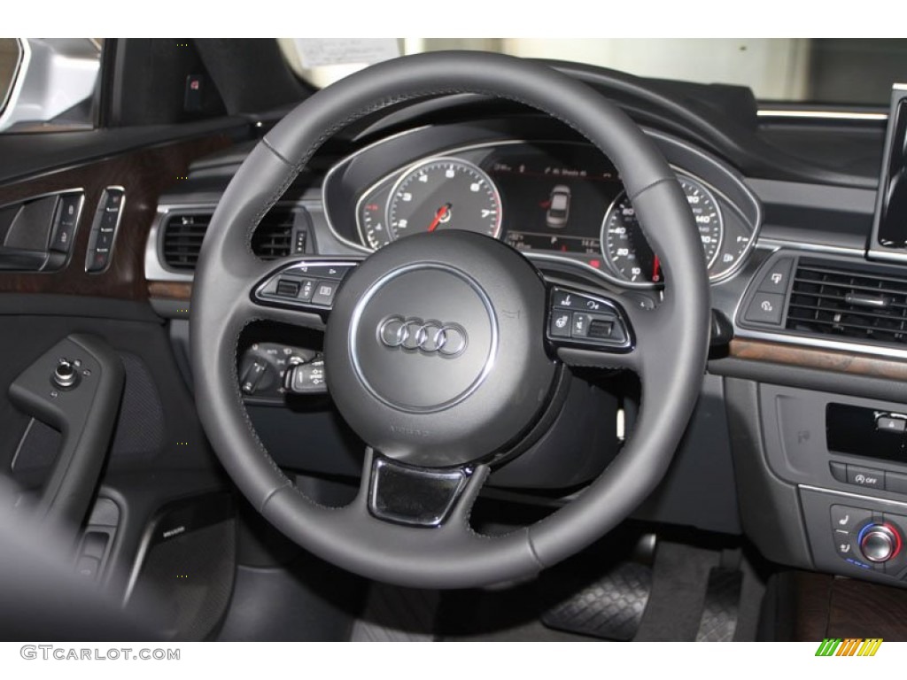 2013 Audi A6 3.0T quattro Sedan Black Steering Wheel Photo #68794823