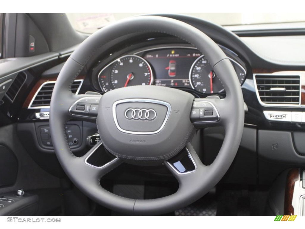 2013 Audi A8 L 3.0T quattro Black Steering Wheel Photo #68796397