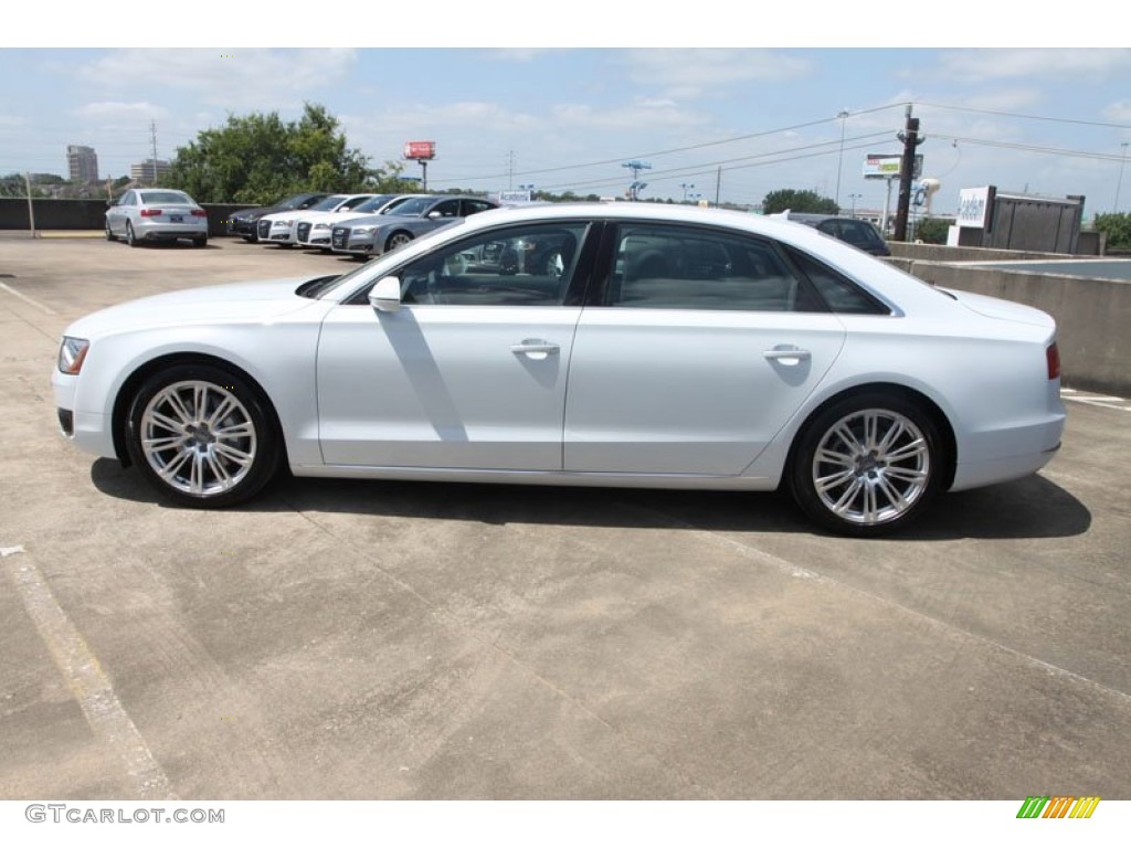 2013 A8 L 3.0T quattro - Glacier White Metallic / Nougat Brown photo #5