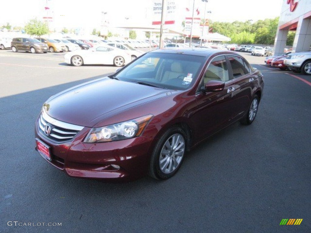 2011 Accord EX-L V6 Sedan - Basque Red Pearl / Ivory photo #3