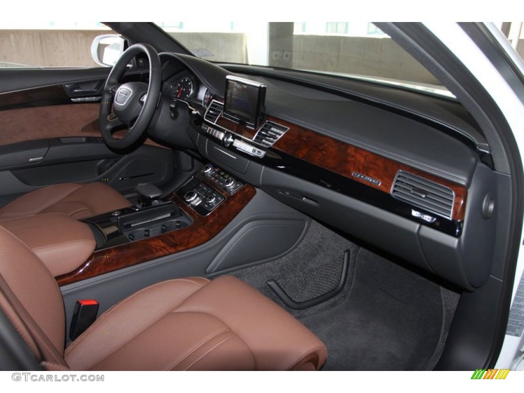 2013 Audi A8 L 3.0T quattro Nougat Brown Dashboard Photo #68796998