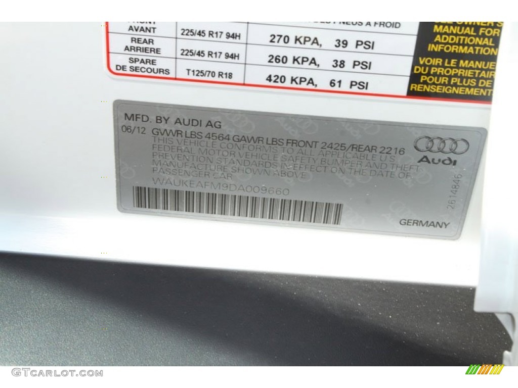 2013 A3 2.0 TFSI - Ibis White / Luxor Beige photo #27