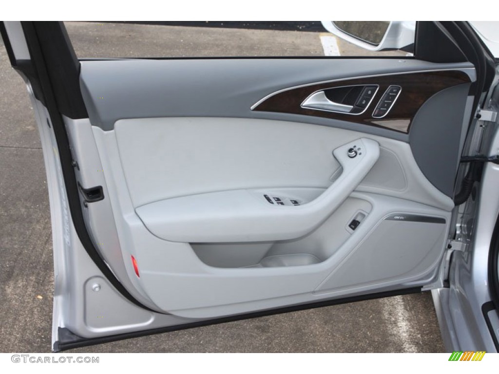 2012 Audi A6 3.0T quattro Sedan Titanium Gray Door Panel Photo #68797637
