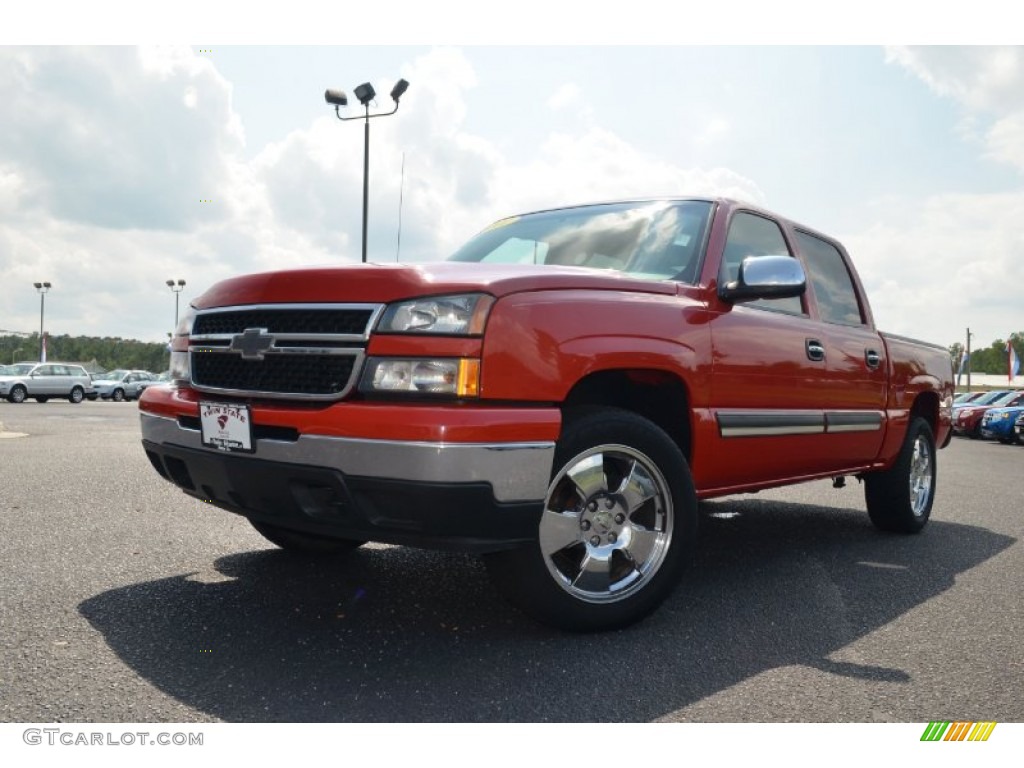 2007 Silverado 1500 Classic LS Crew Cab - Victory Red / Dark Charcoal photo #1