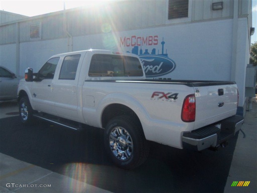 2012 F250 Super Duty Lariat Crew Cab 4x4 - White Platinum Metallic Tri-Coat / Black photo #3