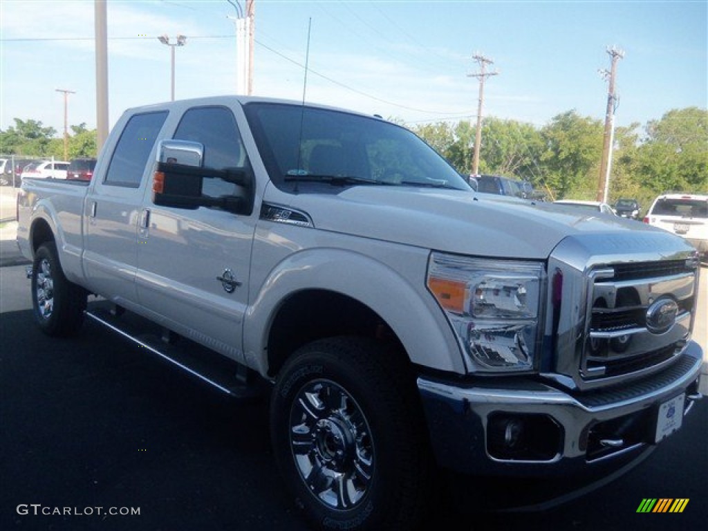 2012 F250 Super Duty Lariat Crew Cab 4x4 - White Platinum Metallic Tri-Coat / Black photo #7