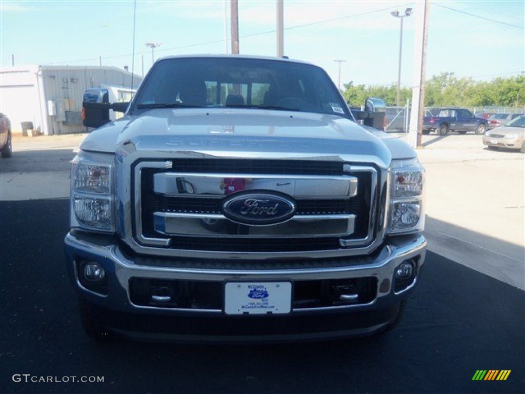2012 F250 Super Duty Lariat Crew Cab 4x4 - White Platinum Metallic Tri-Coat / Black photo #8