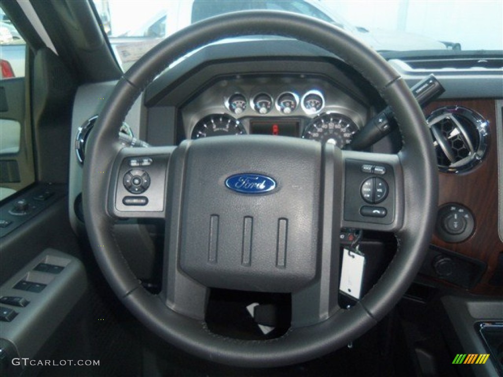 2012 F250 Super Duty Lariat Crew Cab 4x4 - White Platinum Metallic Tri-Coat / Black photo #17