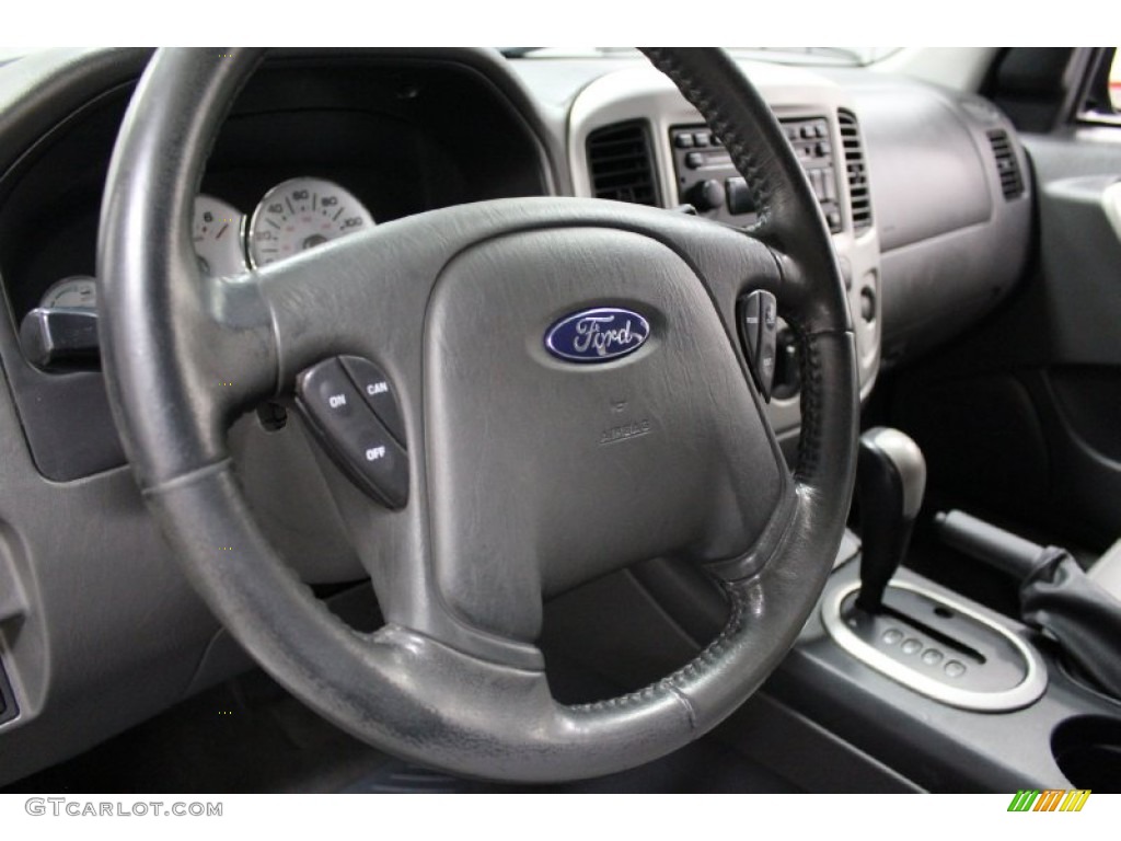 2005 Ford Escape Hybrid 4WD Medium/Dark Flint Grey Steering Wheel Photo #68801717