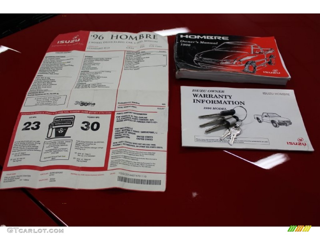 1996 Isuzu Hombre XS Regular Cab Window Sticker Photos