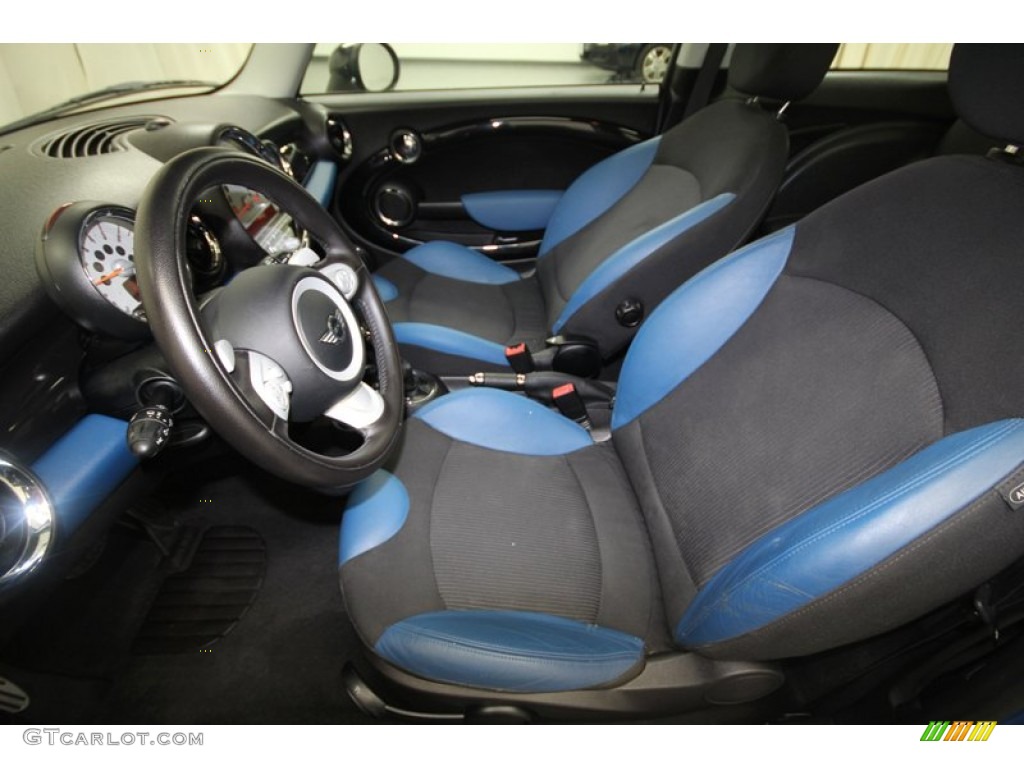 Black/Pacific Blue Interior 2009 Mini Cooper S Hardtop Photo #68804651