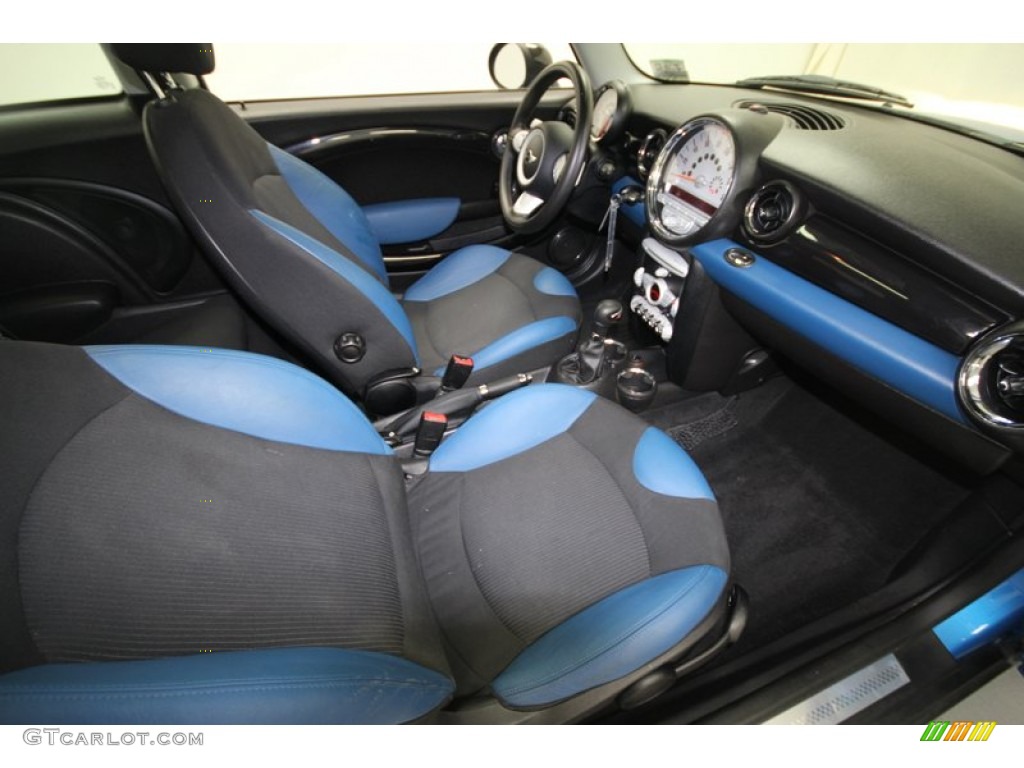 Black/Pacific Blue Interior 2009 Mini Cooper S Hardtop Photo #68804864