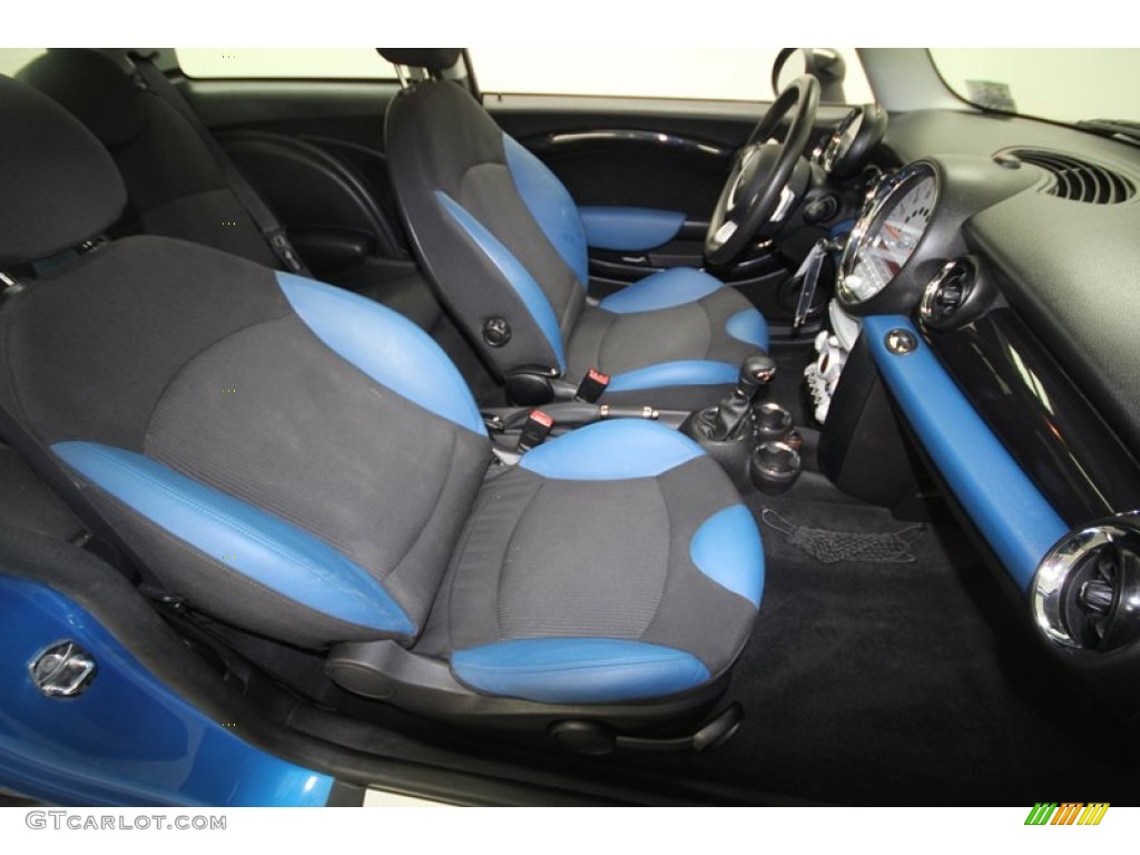 Black/Pacific Blue Interior 2009 Mini Cooper S Hardtop Photo #68804882