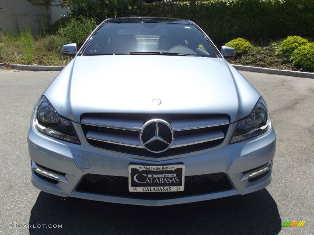 2013 C 250 Coupe - Diamond Silver Metallic / Black photo #2