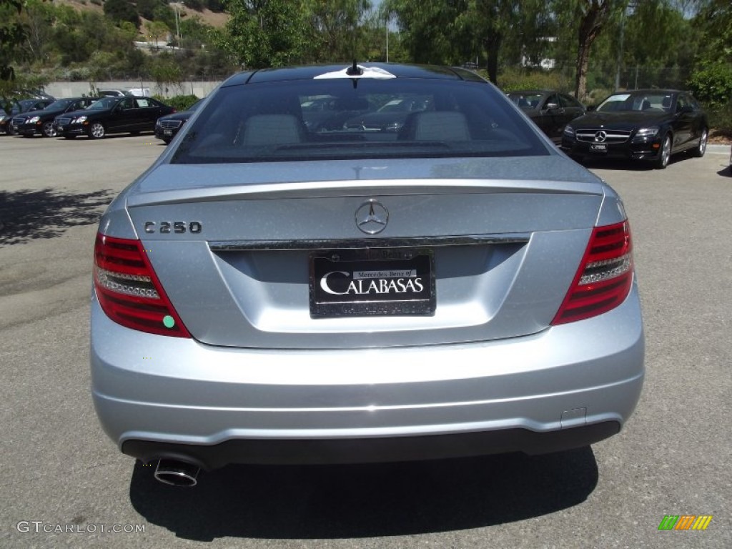 2013 C 250 Coupe - Diamond Silver Metallic / Black photo #9