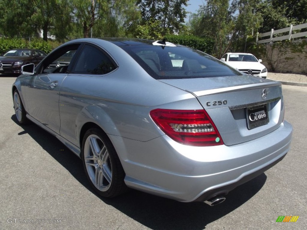2013 C 250 Coupe - Diamond Silver Metallic / Black photo #10