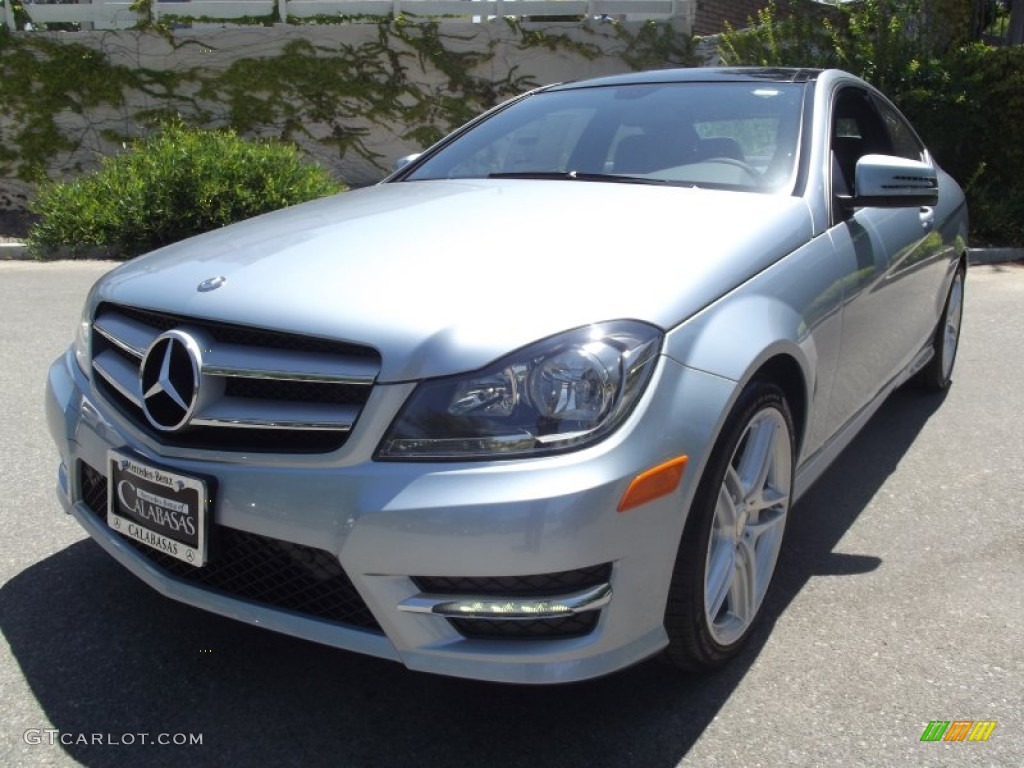 2013 C 250 Coupe - Diamond Silver Metallic / Black photo #12