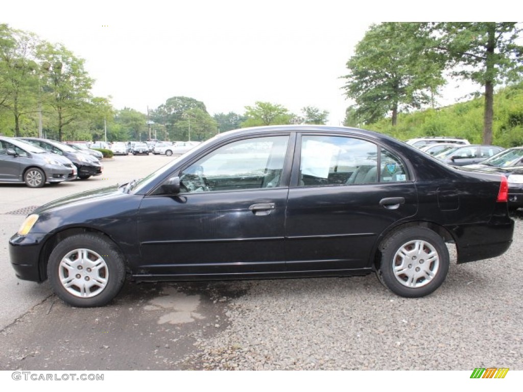 2001 Civic LX Sedan - Nighthawk Black Pearl / Gray photo #1