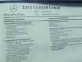  2013 CLS 550 Coupe Window Sticker
