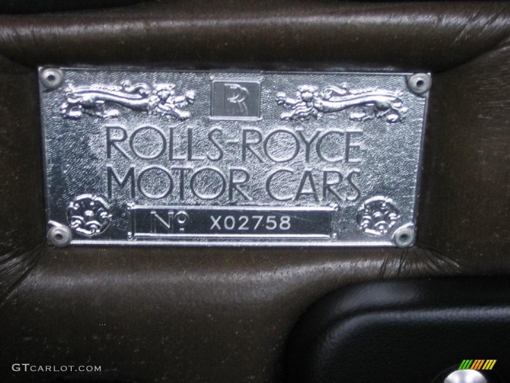 1999 Rolls-Royce Silver Seraph Standard Silver Seraph Model Info Tag Photo #68808926