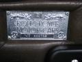 1999 Rolls-Royce Silver Seraph Standard Silver Seraph Model Info Tag