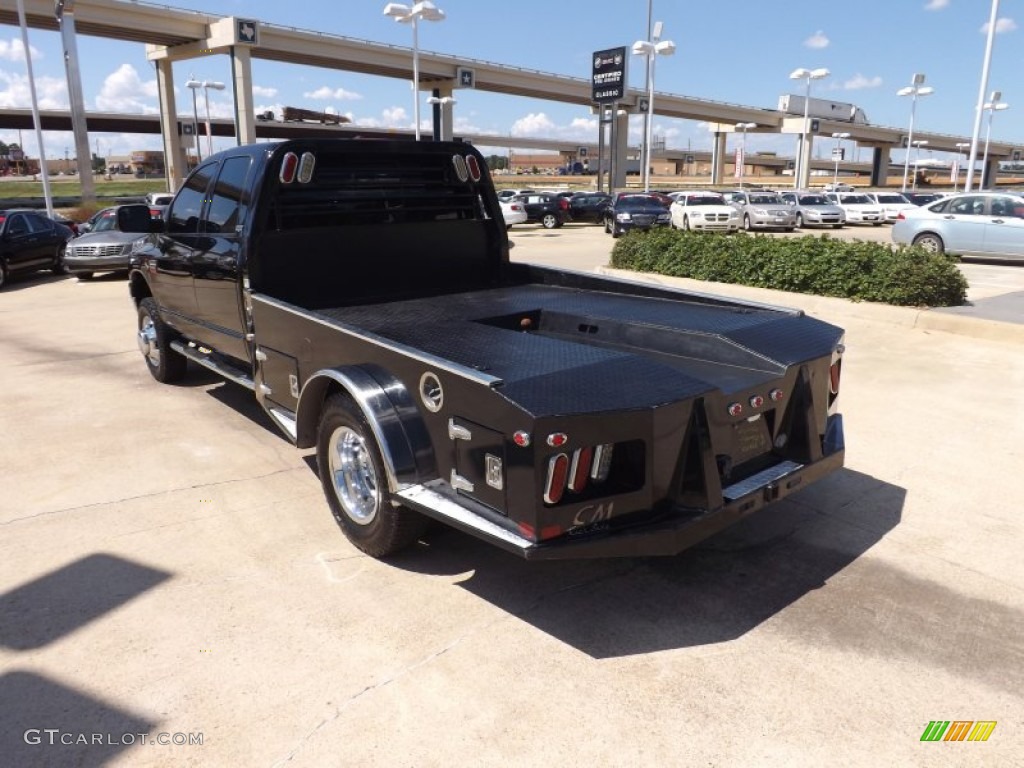 2007 Ram 3500 Laramie Quad Cab Dually - Brilliant Black Crystal Pearl / Khaki photo #3