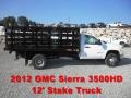 Summit White - Sierra 3500HD Regular Cab Dually Stake Truck Photo No. 1