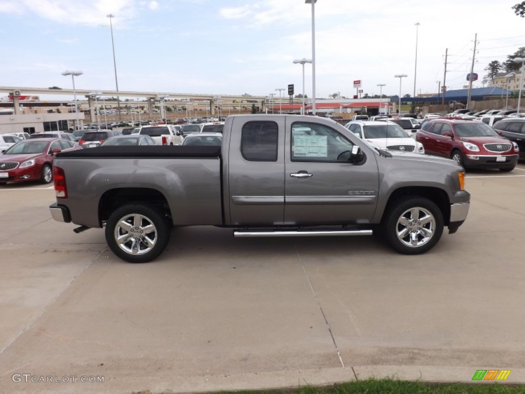 2013 Sierra 1500 SLE Extended Cab - Steel Gray Metallic / Ebony photo #6