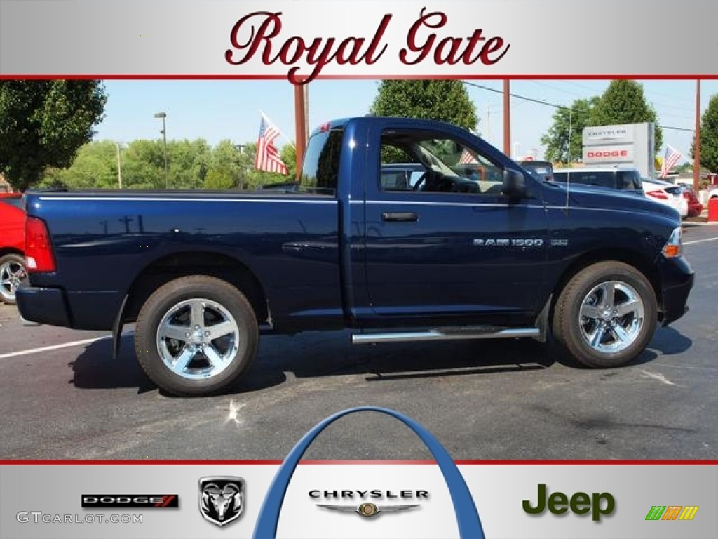 2012 Ram 1500 Express Regular Cab 4x4 - True Blue Pearl / Dark Slate Gray/Medium Graystone photo #1