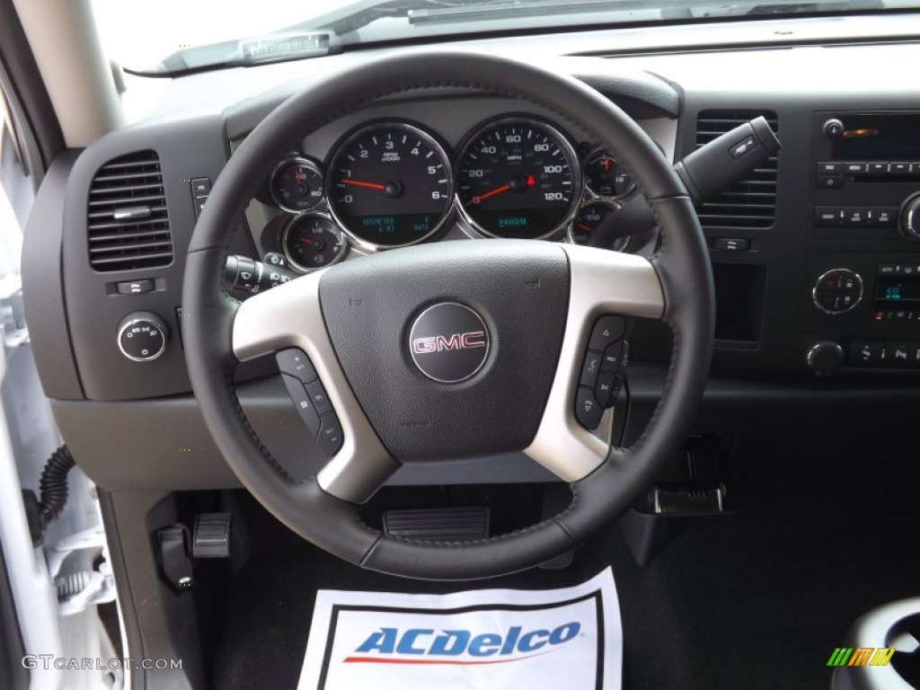 2013 GMC Sierra 1500 SLE Extended Cab Ebony Steering Wheel Photo #68811320