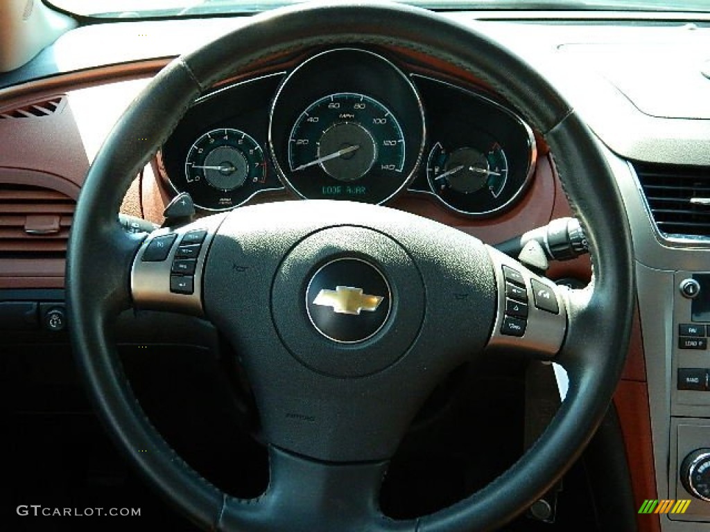 2009 Chevrolet Malibu LTZ Sedan Ebony/Brick Steering Wheel Photo #68815010