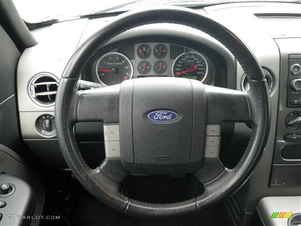 2008 Ford F150 FX2 Sport SuperCab Black/Red Sport Steering Wheel Photo #68816191