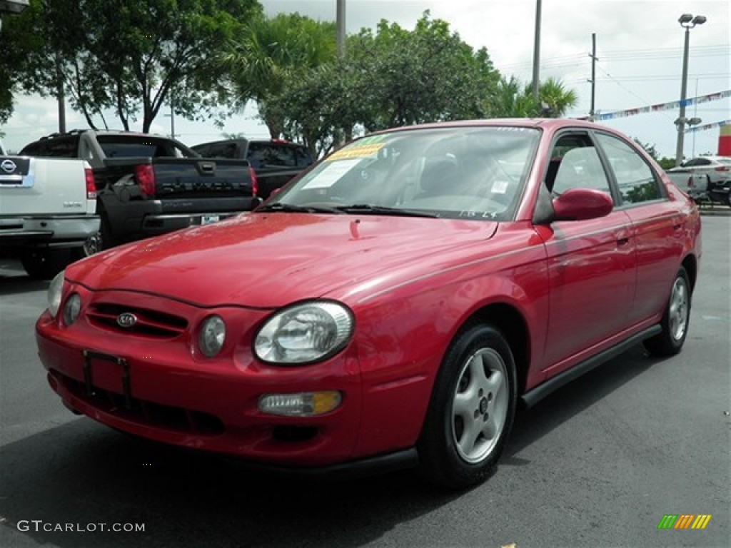 2001 Spectra GSX Sedan - Classic Red / Gray photo #9
