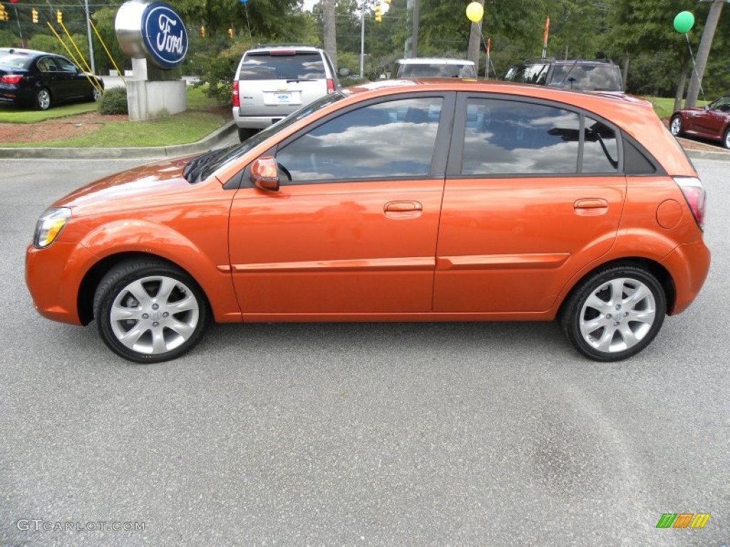 Sunset Orange 2010 Kia Rio Rio5 SX Hatchback Exterior Photo #68819513