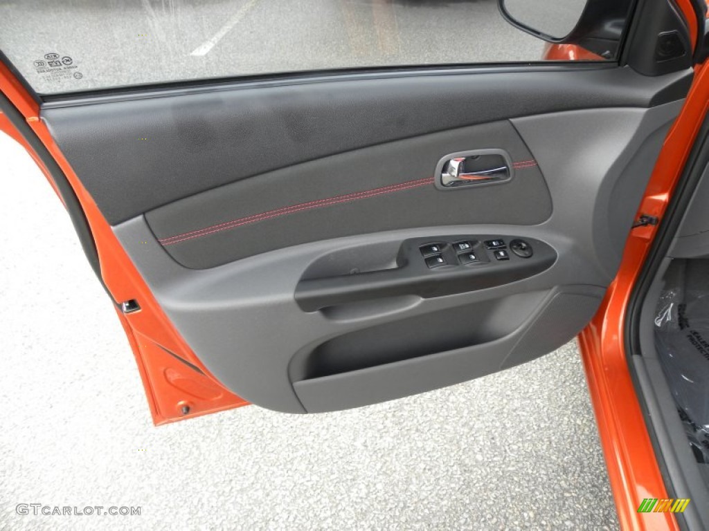 2010 Kia Rio Rio5 SX Hatchback Gray Sport Cloth Door Panel Photo #68819552