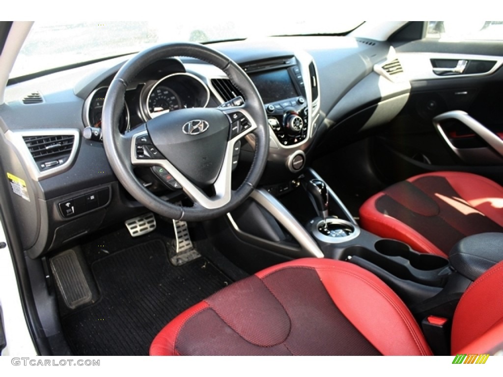 Black/Red Interior 2012 Hyundai Veloster Standard Veloster Model Photo #68822612
