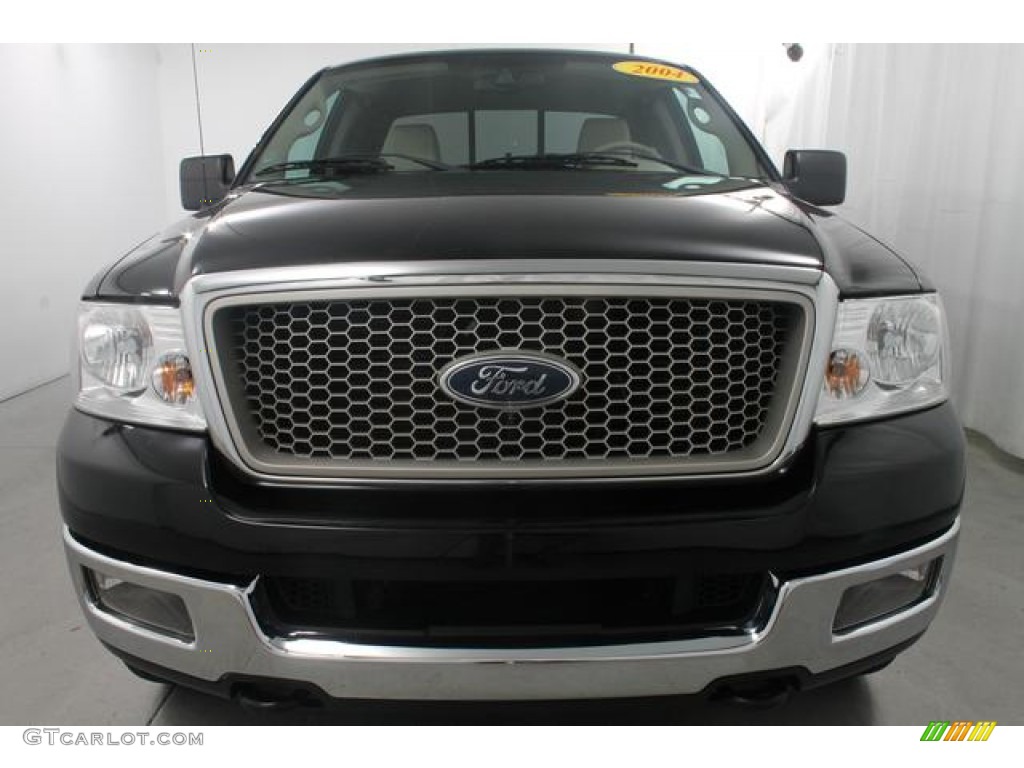 2004 F150 XLT SuperCab 4x4 - Black / Black/Medium Flint photo #2