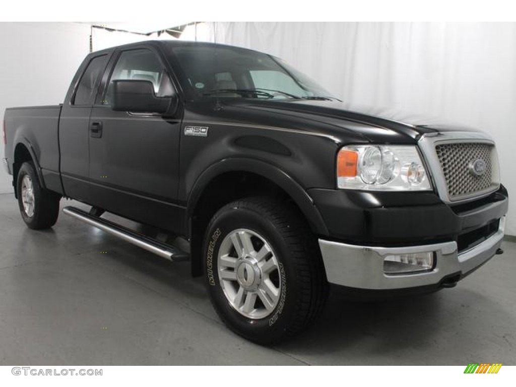 2004 F150 XLT SuperCab 4x4 - Black / Black/Medium Flint photo #3