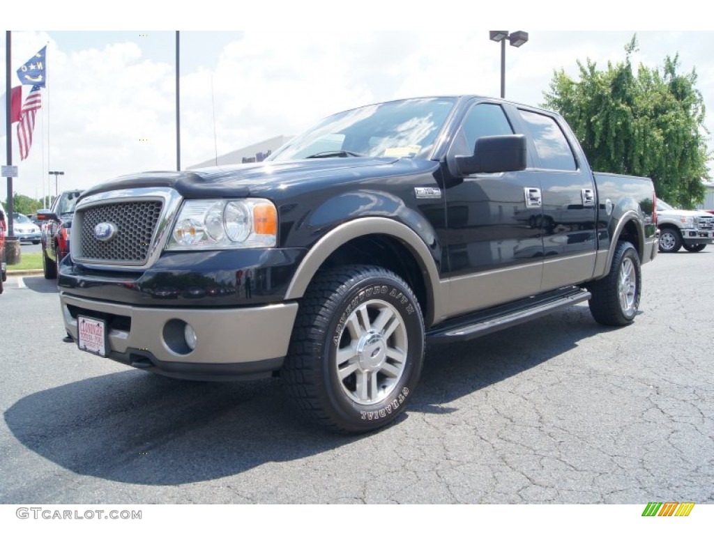 2006 F150 Lariat SuperCrew 4x4 - Black / Tan photo #6