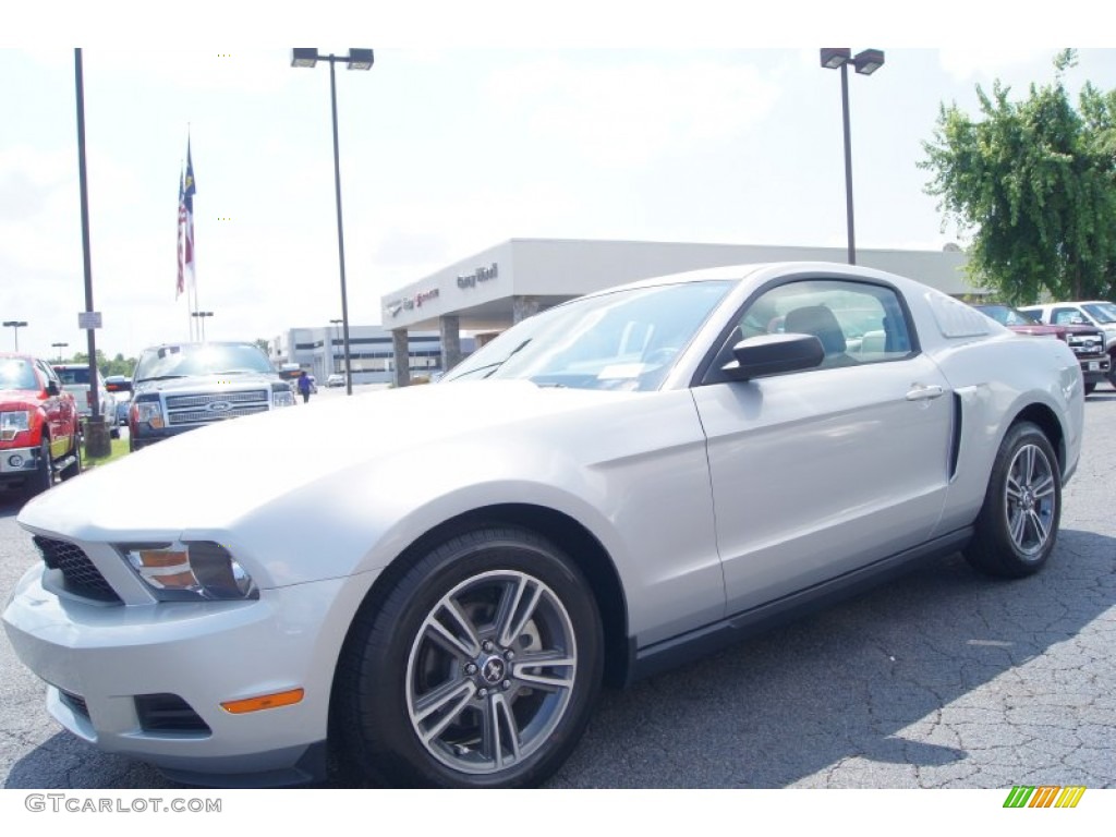 2010 Mustang V6 Premium Coupe - Brilliant Silver Metallic / Stone photo #7