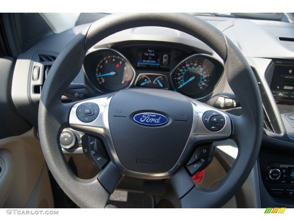 2013 Ford Escape SE 1.6L EcoBoost Medium Light Stone Steering Wheel Photo #68828501