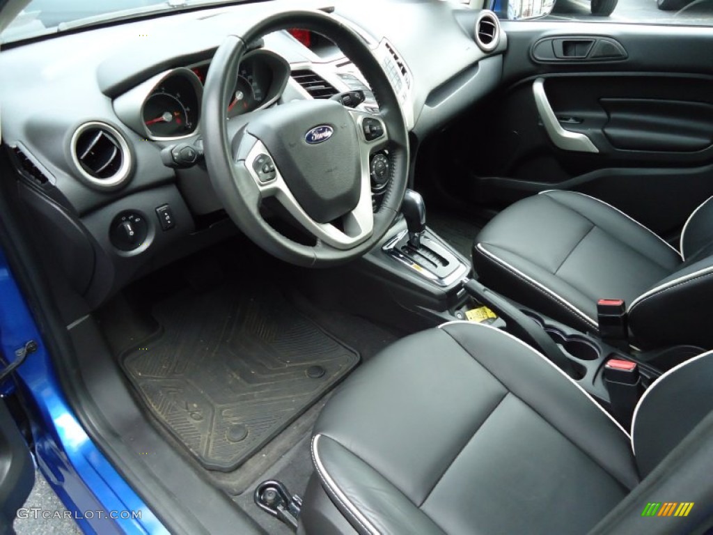 Charcoal Black Leather Interior 2011 Ford Fiesta Ses