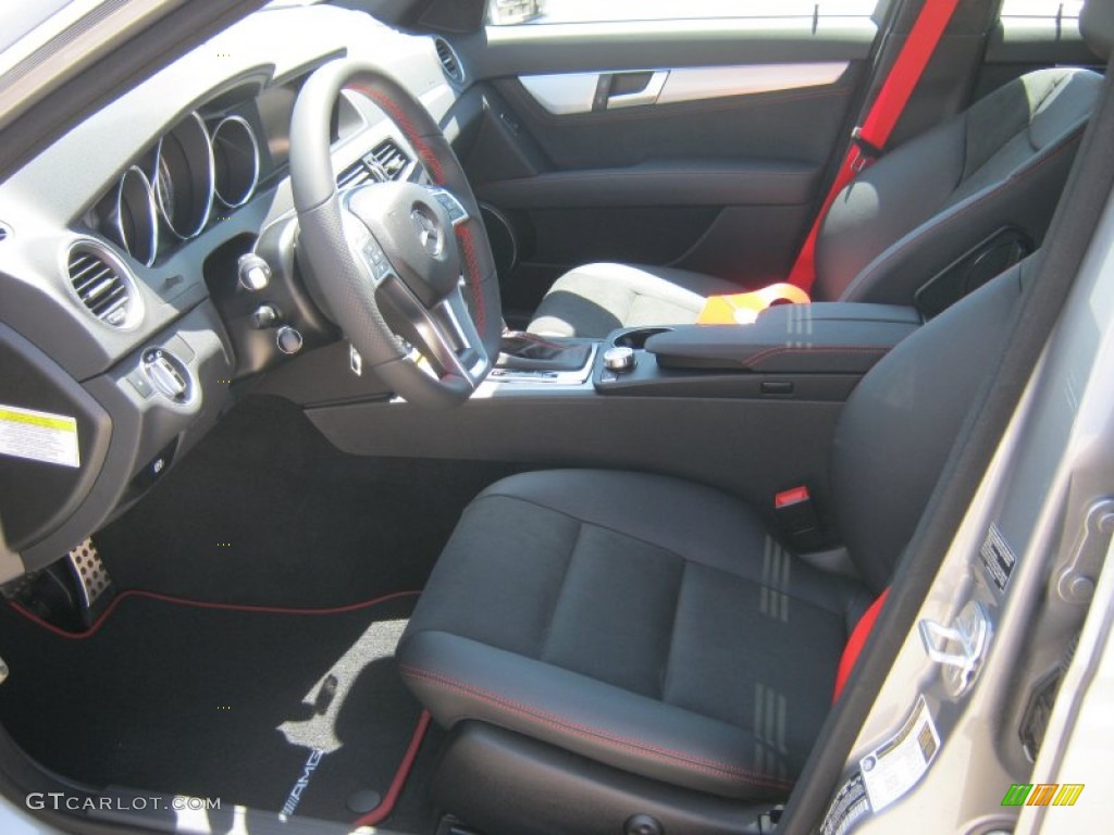 Black Red Stitch W Dinamica Inserts Interior 2013 Mercedes