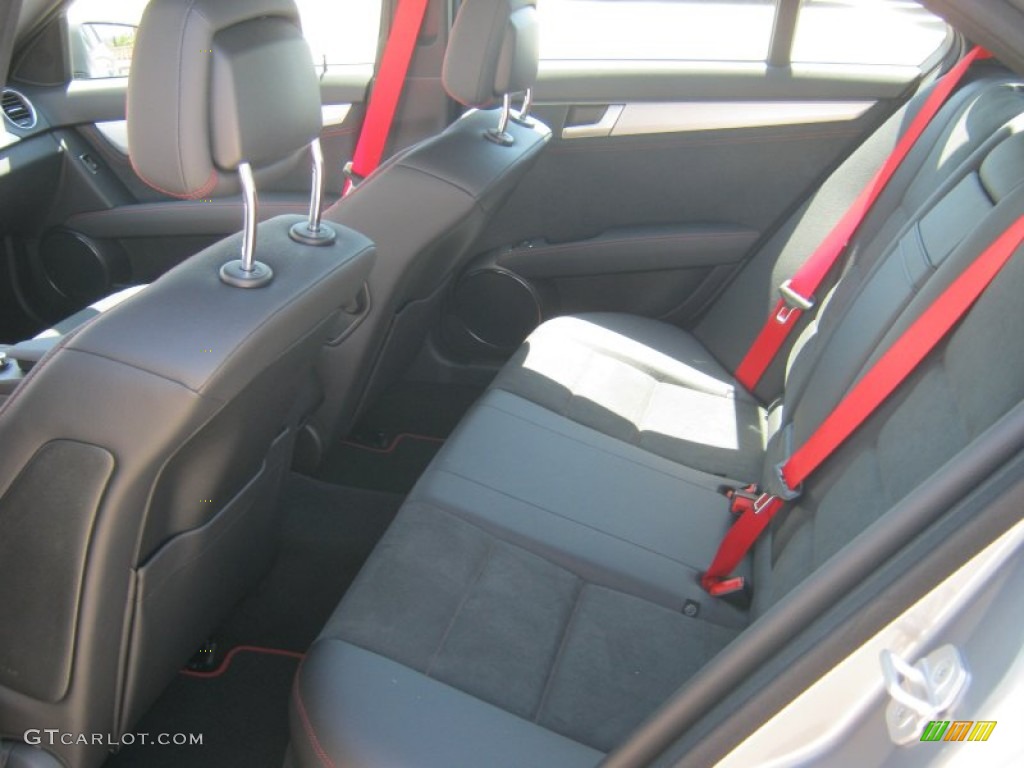 Black/Red Stitch w/DINAMICA Inserts Interior 2013 Mercedes-Benz C 250 Sport Photo #68830617