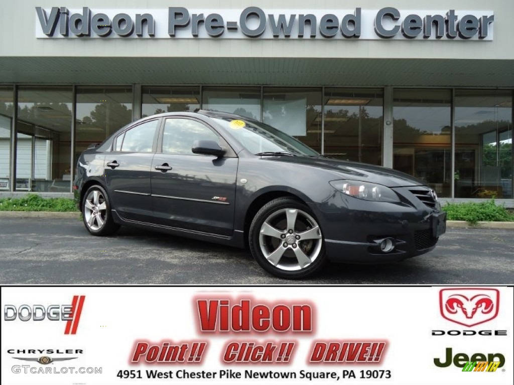 2005 MAZDA3 SP23 Special Edition Sedan - Carbon Gray Mica / Saddle Brown photo #1